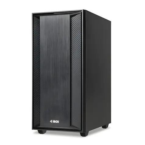 iBox CETUS 906 černá / Skříň PC / Midi Tower / ATX, micro ATX / RGB podsvícení / bez zdroje