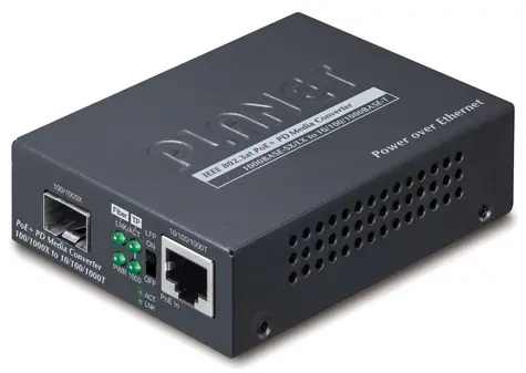 Planet GT-805A-PD / Media konvertor / 10/100/1000Base-T - miniGBIC SFP / PoE 802.3af/at/bt