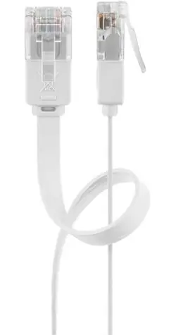 Goobay 93365 CAT5e patch kabel 20 m bílá / Síťový kabel / U/UTP / plochý / pozlacené konektory
