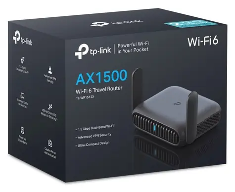 TP-Link TL-WR1512X Roam 6 / Cestovní router / Wi-Fi 6 / AX1500 / Dual-Band