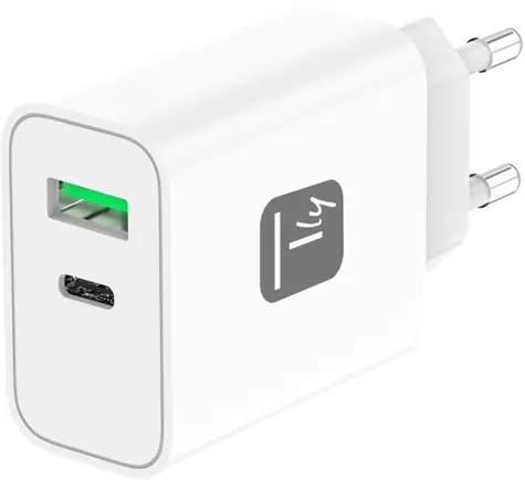 Techly GaN 30W / Nabíječka / USB-C PD, USB-A QC 3.0 / bílá