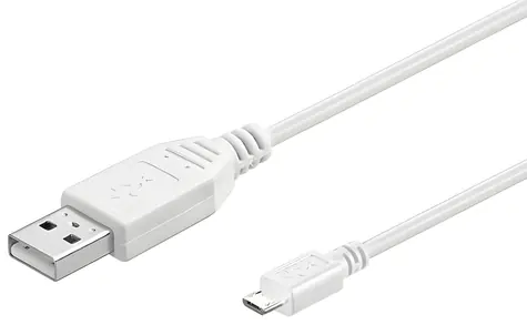 MicroConnect kabel USB2.0 A - microUSB B 0,15m bílá / USB kabel / 480 Mbit/s