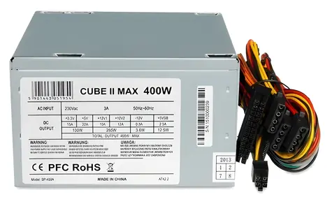 iBox Cube 2 stříbrná / Zdroj / ATX / 400W / nemodulární / 120 mm
