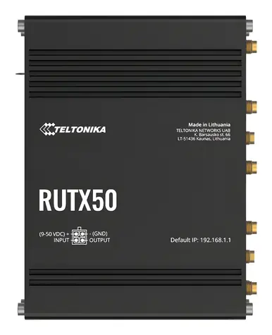 Teltonika RUTX50 / Router / 5G / LTE / Wi-Fi / 802.11ac / (2.4 GHz & 5 GHz)