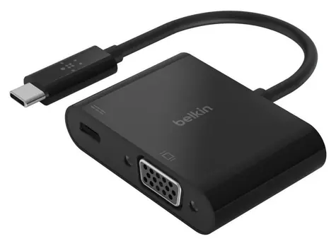 Belkin adaptér USB-C na VGA 60W PD černá / Adaptér / USB-C / VGA / Power Delivery 60W