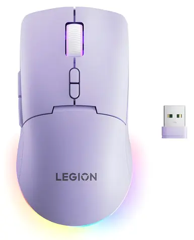 Lenovo Legion M220 fialová / Bezdrátová herní myš / Optická / 5000 DPI / USB + Bluetooth / RGB