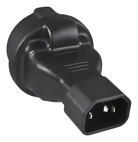 PremiumCord Adaptér IEC C14(M) - SCHUKO CEE 7/3(F) černá / Redukce / max. 10 A / 250 V
