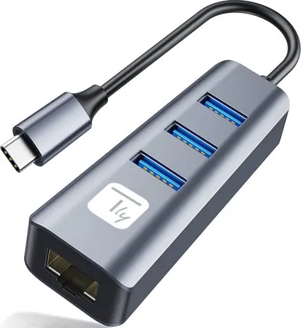 Techly USB-C hub s Gigabit LAN / USB hub / 3x USB / RJ-45 Gigabit Ethernet