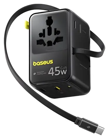 Baseus PicoGo AG11 Cosmic Black / Cestovní nabíječka / 45W / GaN / 6 výstupů / USB-C + USB-A