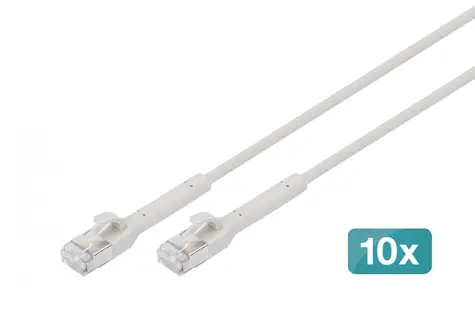 Digitus CAT 6A šedá / Patch kabel / F/FTP / RJ-45 / 0,3 m / 10 ks