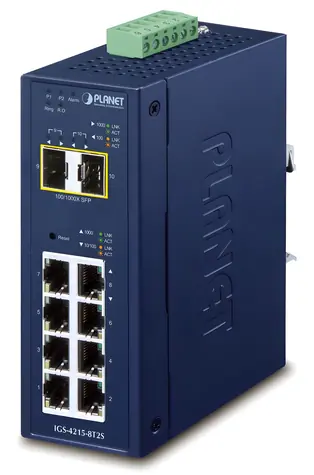Planet switch 8x Gigabit + 2x SFP / Switch / Managed L2/L4 / 20 Gbit/s / IP30