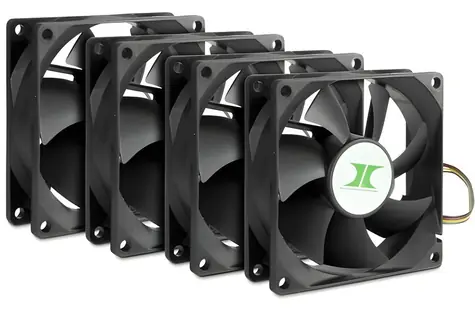 Inter-Tech Fan Set 80x80x25mm / Ventilátor / 12V / 3-pin / 1000-2000 RPM / 27,2 dB(A)