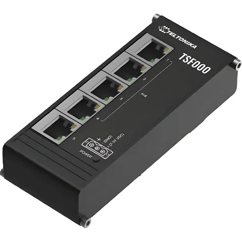 Teltonika TSF000 / Průmyslový switch / 5-Port / 100 Mbps / PoE+ 120 W / bez managementu