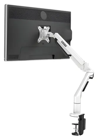 DESQ Držák na monitor bílá / Držák pro jeden monitor / plynová pružina / VESA 75x75, 100x100 / nosnost 3-12 kg
