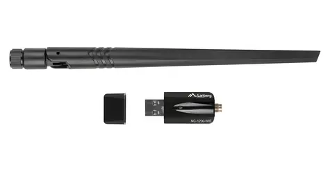 Lanberg NC-1200-WIE černá / Wi-Fi adaptér / AC1200 / Dual-Band / USB 3.0 / interní a externí anténa
