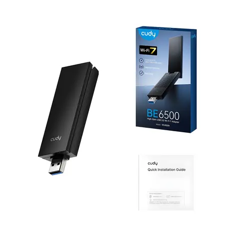 Cudy WU6500 / USB Wi-Fi adaptér / Wi-Fi 7 / Tri-band / 2x2 MIMO / 2882 Mbit/s