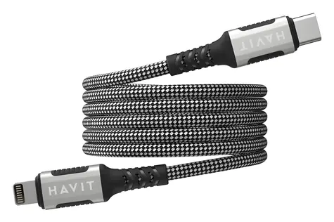 Havit CB6298 černá / Magnetický datový kabel / USB-C – Lightning / 1 m