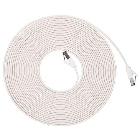 Extralink CAT.8 U/FTP bílá / Patch kabel / plochý / 40 Gbit/s / 10 m