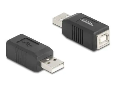 DeLock Adaptér USB 2.0 A(M)-B(F) černá / Adaptér / USB 2.0 / 0,48 Gbit/s