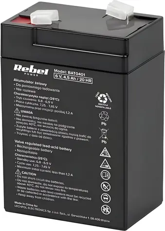 Rebel BAT0401 / Baterie pro UPS / 6V / 4,5Ah