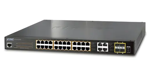 Planet GS-4210-24PL4C / Switch / L2 / 28x Gigabit RJ-45 (24x PoE 802.3at) / 4x 1G SFP / 430W