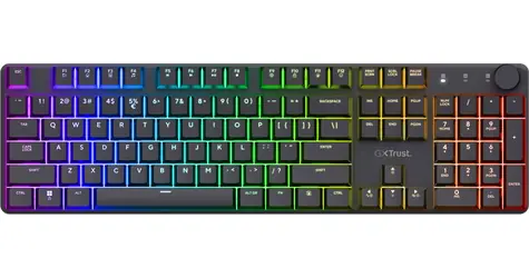 Trust GXT 868 Torix černá / Herní klávesnice / mechanická / bezdrátová / RGB / US layout