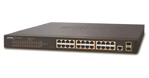 Planet GS-4210-24P2S / Switch / L2 / 24x 1Gb / 2x SFP / 24x PoE 802.3at 300W