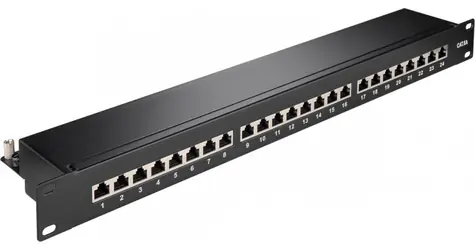 Goobay Patch panel 24x RJ45 STP Kat. 6A / Patch panel / 19