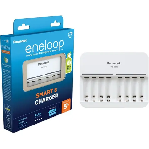 Panasonic BQ-CC63E Eneloop bílá / Nabíječka / pro 4x AA nebo AAA baterie / 100-240 V