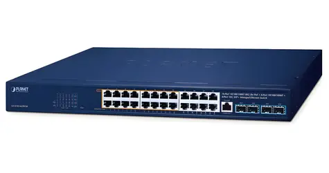 Planet GS-4210-16UP8T4X / Switch / L2/L4 / 24x 1Gb / 4x 10Gb SFP+ / 16x PoE++ 802.3bt + 8x PoE / 420W