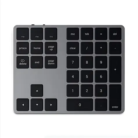 Satechi Extended Keypad Space Gray / Bezdrátová numerická klávesnice / Bluetooth / hliníková