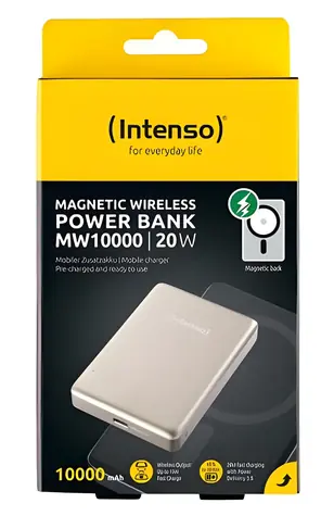 Intenso MW10000 champagne / Powerbanka / 10000 mAh / MagSafe / bezdrátové nabíjení / USB-C 20W