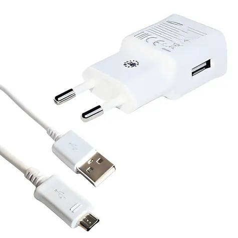 Samsung EP-TA50EWE + ECB-DU4AWE bílá / Cestovní nabíječka / USB / 5V/1,55A / vč. microUSB kabelu / Bulk