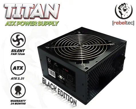Rebeltec TITAN 450W / Zdroj / ATX / 450W / 120mm větrák / pasivní PFC