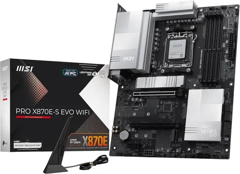MSI PRO X870E-S EVO WIFI černá / Základní deska / AMD X870E / DDR5 / SATA III RAID / 5G LAN / M.2 / sc. AM5 / ATX