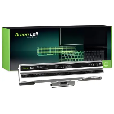 Green Cell pro Sony Vaio VGN-FW PCG-31311M VPCCW VPCF stříbrná / Baterie pro notebook / Li-Ion 11.1V / 4400mAh