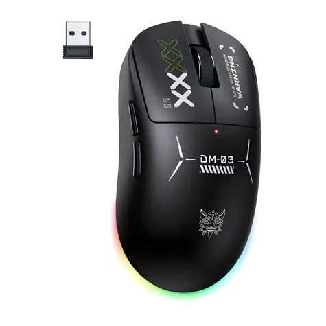 ONIKUMA DM03 černá / Herní myš / RGB / bezdrátová 2,4 GHz / 24 000 DPI / 1000 Hz