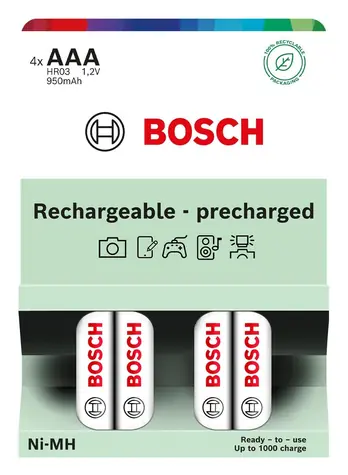 Bosch HR03B4P950/00 / Nabíjecí baterie AAA / Ni-MH / 950 mAh / 4 ks