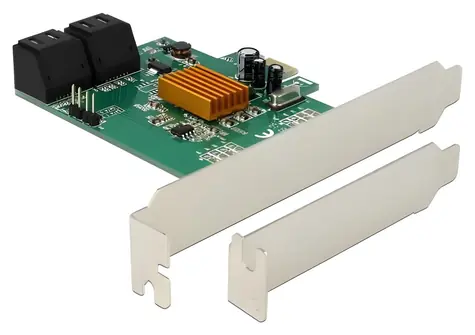 Delock PCIe x1 karta / Řadič / 4x SATA / Marvell 88SE9215 / Nízký profil