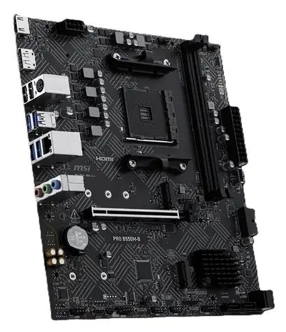 MSI PRO B550M-B černá / B550M / AM4 / 2x DDR4 / PCIEx16 / 1x GLAN / mATX