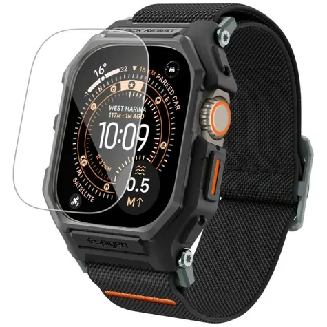 Spigen Lite Fit Pro matná černá / Ochranný kryt s ochranným sklem / Apple Watch Ultra 3/2/1 49 mm