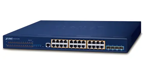 Planet SGS-6310-24P4X / Switch / L3 / 24x Gigabit PoE 802.3at / 4x 10G SFP+ / 370W / VSF/Cluster
