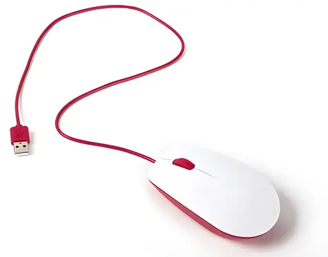 Raspberry Pi Mouse bílá, červená / Myš / optická / USB / 3 tlačítka
