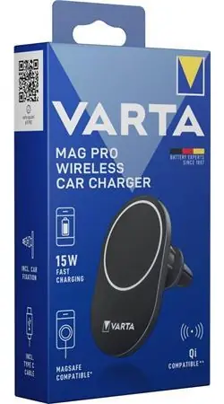 Varta Mag Pro / Bezdrátová autonabíječka / Qi / 15 W / magnetická