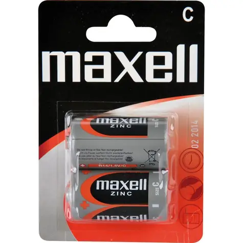 Maxell R14 2BP / Baterie C (R14) / Zinko-manganová / 2 ks