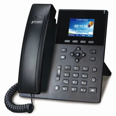 Planet VIP-1260PT / VoIP telefon / HD audio G.722/Opus / barevný LCD / Dual GbE LAN / PoE