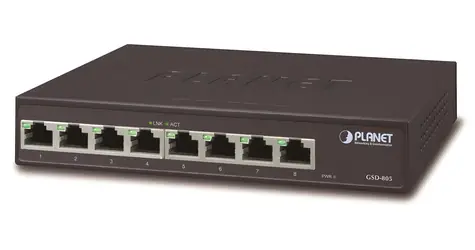 Planet GSD-805v2 / Switch / 8x 1000Base-T / VLAN / IEEE 802.3az / fanless
