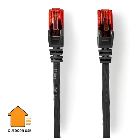 Nedis černá / Síťový kabel / CAT6 / RJ45 - RJ45 / U/UTP / venkovní / 20 m