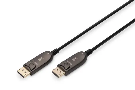 Digitus AK-340107-100-S černá / DisplayPort kabel / Aktivní optický / 8K 60 Hz / 32,4 Gbps / DP 1.4 / 10 m