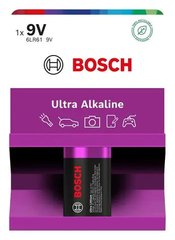 Bosch 6LR61UA1B/00 Ultra Alkaline 9V / Baterie / Alkalická / 6LR61 / 1 ks